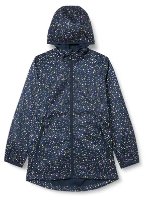 Productafbeelding van Color Kids meisjes softshell jas met all-over print, model 8.015, zwart (Total Eclipse)