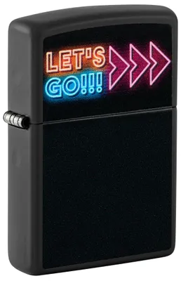 Produktbild von Zippo Sturmfeuerzeug - Let's Go, Black Matte, Black Light - Nachfüllbar - Wieder