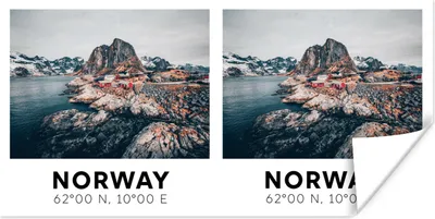 Produktbild von MuchoWow® Poster Norwegen - Skandinavien - Bergen - Winter 40x20 cm - Poster für die Wand - Poster Schlafzimmer