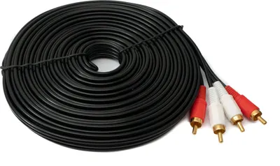 Produktbild von SYSTEM-S Cinch 2 RCA Kabel 15 m Stecker zu Stecker Stereo AV Adapter in Schwarz