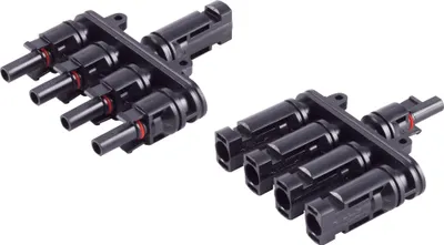 Immagine prodotto di S/CONN massima connettività PV4 Set di adattatori a T, 4/1, IP68, 1,5kV, nero (02-21014)