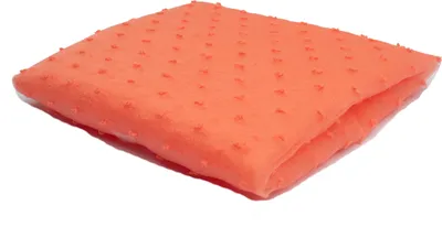 Obrázek produktu pro Organzová tkanina s vyšívanými puntíky, oranžová, 50 x 150 cm