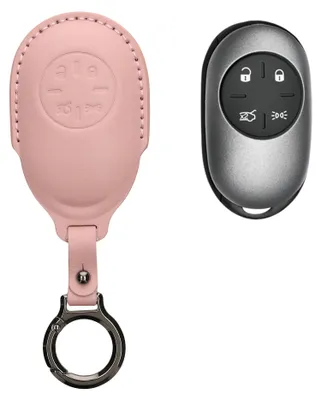 Produktbild von kwmobile Schlüsselhülle für Fiat 500E 4-Tasten Autoschlüssel Hülle Leder - Autoschlüssel Schlüssel Hülle - Schlüsselcover Schlüsselschutz in Altrosa