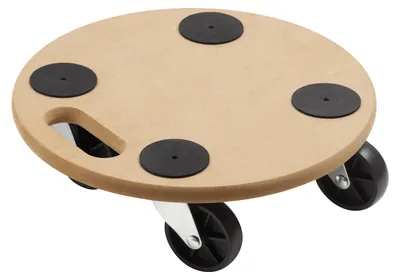 Produktbild von Metafranc Pflanzenroller Ø 350 mm 150 kg Tragkraft MDF-Platte PP-Räder Möbelroller