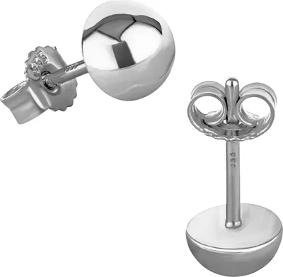 Produktbild von Paar 6mm Ohrstecker 333 8 Karat Weißgold Halbkugel Damen Stecker Ohrringen 9075