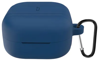 Produktbild von Silikonhülle mit Karabiner für Galaxy Buds 4 / 4 Pro, Bizon Case Headphone Silicone, Dunkelblau