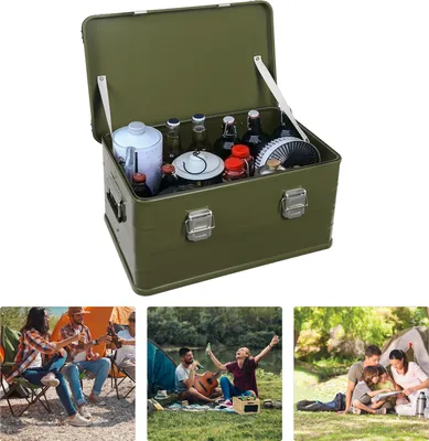 Obrázek produktu pro 50L úložné boxy pro kempování, piknik 57,5*37,5*27,3 cm (zelené)