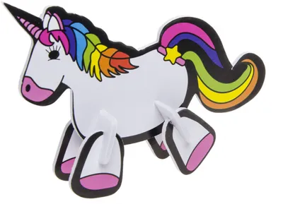 Zdjęcie produktu dla puzzle 3D jednorożec dziewczynka 7 x 8,5 cm 7 elementów