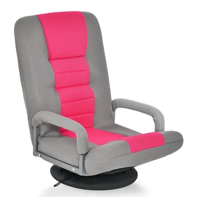 Produktbild von GOPLUS Bodenstuhl mit Verstellbarer Rückenlehne & Armlehne, Klappbarer Bodensessel, Drehbares Faules Sofa, Zuhause & Büro