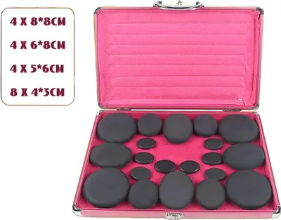 Produktbild von Hot Stone Massage Set, 20 Heizsteine enthalten, einstellbare Temperatur, langlebige Heizbox