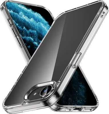 Produktbild von Hülle für iPhone 16e/iPhone 17e, Kristall Klar PC Hartschale TPU Bumper Ecke Kante Stoßfest Schutzhülle