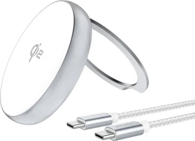 Produktbild von 4smarts Qi2 Charger Kickstand. silber/ wei