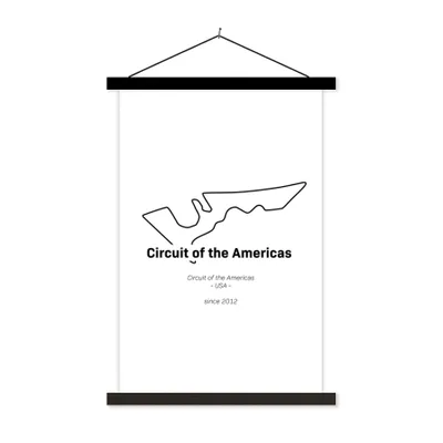 Produktbild von MuchoWow® Textilposter Amerika - Rennstrecke - Formel 1 40x60 cm mit schwarzem Rahmen - Wanddekorationen