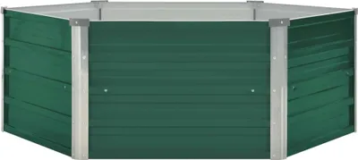 Zdjęcie produktu dla vidaXL Podwyższone łóżko 129 x 129 x 46 cm Stal ocynkowana Zielony