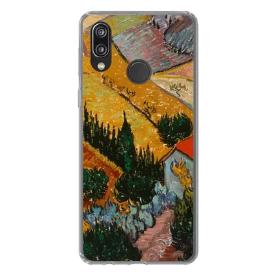 Produktbild von MuchoWow® Handyhülle Schutzhülle Hülle für Huawei P20 Lite (2020) Landschaft mit einem Haus und einem Ackerbauern - Vincent van Gogh Silikon Softcase Handy Hülle - Kartenhalter