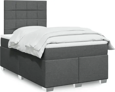 Produktbild von vidaXL Boxspringbett mit Matratze Dunkelgrau 120x190 cm Stoff