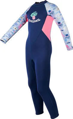 Produktbild von Neoprenanzug fuer Kinder, Maedchen, 2,5 mm Neopren, Thermo-Badeanzug, langaermelig, Ganzkoerper-Badeanzug fuer Maedchen fuer Wassersport, Tauchen, Surfunterricht