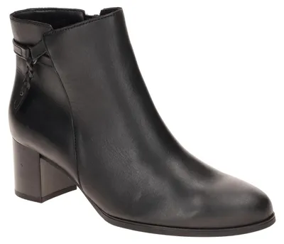 Produktbild von Gabor Stiefeletten 8053 aus schwarzem Glattleder mit 5cm Blockabsatz, Reißverschluss, Weite F