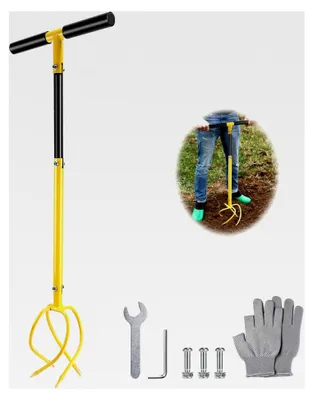 Produktbild von Gartenkralle Twist, Gartengerät mit Stiel, Vertikutierer und Unkrautentferner in einem Gerät, höhenverstellbar, abnehmbare Gartenkralle zur Bodenauflockerung und Unkrautbekämpfung