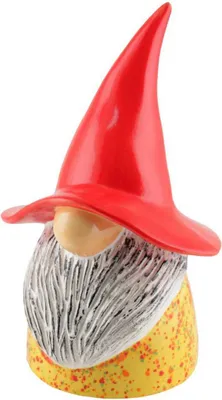 Produktbild von Tangoo Keramik-Wichtel gelb gesprenkelt mit roter Mütze ca 30 cm H