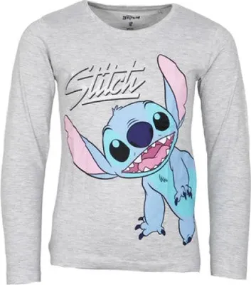 Produktbild von Disney Lilo und Stitch Kinder Mädchen Langarmshirt Shirt – Grau / 104