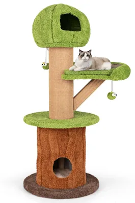 Produktbild von Katzenbaum – Kratzbaum – Klettergerüst – Katzenhaus – Katzenkletteranlage – Mit Katzenhöhle und Spielbällen