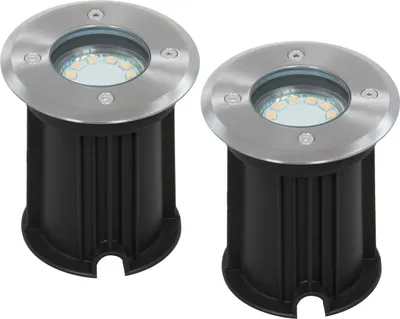Produktbild von 2er-Set LED Bodeneinbaustrahler, rund, belastbar bis zu 800 kg