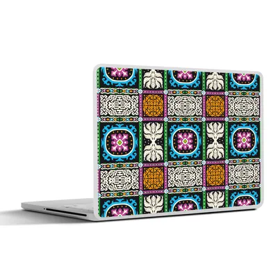 Produktbild von MuchoWow® Laptop Aufkleber Sticker Cover Muster - Ornament - Abstrakt - Blau - Rosa 32.5x23.5 cm - Sticker für Laptop - Selbstklebend