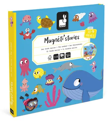 Immagine prodotto di Janod set magnetico animali marini - giocattolo educativo libro magnetico oceano bambini
