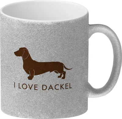 Produktbild von I Love Dackel Glitzer-Kaffeebecher