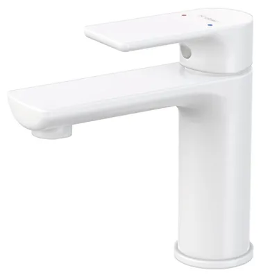Immagine prodotto di Rubinetto per lavabo da bagno, ottone, cromo, finitura opaca bianca