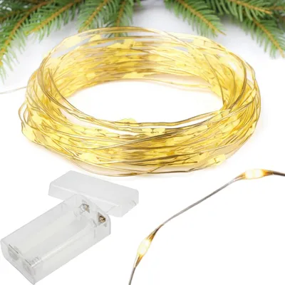 Zdjęcie produktu dla Lampki 10 Led Światełka Mikro Druciki Na Baterie Światło Ciepłe Białe
