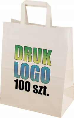 Zdjęcie produktu dla Torba papierowa z logotypem 32 x 16 x 44 cm
