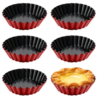 6er Set Kuchenformen aus Kohlenstoffstahl, Ø 7,8 cm, antihaftbeschichtet