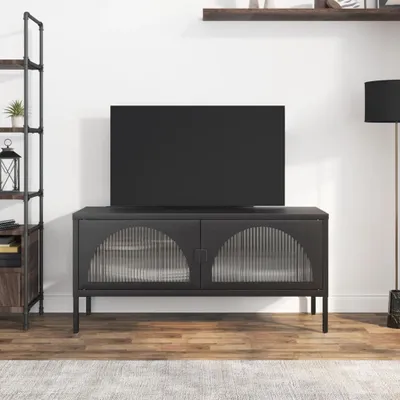 Immagine prodotto di The Living Store Mobile TV nero 105x35x50 cm vetro e acciaio