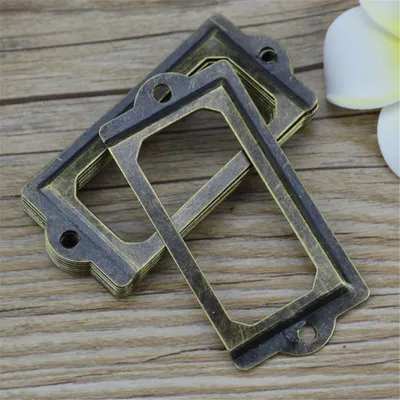 Produktbild von Etikettenrahmen Metall Etikettenhalter Bronze Label Rahmen Vintage Label Halter Schrankrahmen Etiketten Kartenrahmenhalter mit