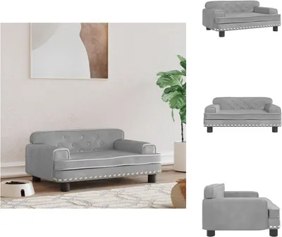 Obrázek produktu pro vidaXL Pelíšek pro psy světle šedý 70x45x30 cm samet - Pelíšky pro psy