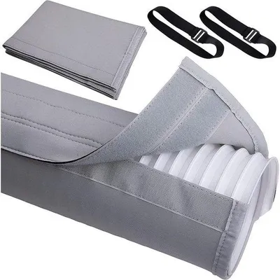 Obrázek produktu pro Ochranny kryt klimatizace, 1 ks, tepelnš§ izola?nšª s hlinšªkovou fš®lišª, pro pr?mš§ry 12,7 cm a 15 cm, ?erny