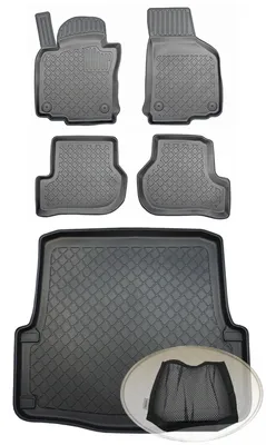 Produktbild von SET Kofferraumwanne Gummifußmatten für Skoda Octavia Combi RS 2 1Z Facelift Kombi 5-türer 2009-2013 vertiefte Ladefläche