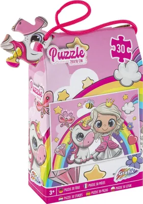 Imagen del producto de GRAFIX Puzzle: Princesa y unicornio (30 piezas)