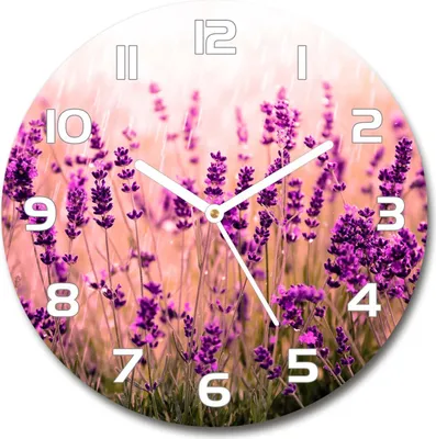 Produktbild von Wanduhr aus Glas 30fi Glasbild Glasuhr Gehärtetes Glas - weisse-zeiger - Lavender