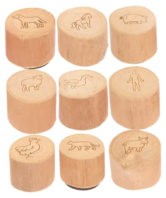 Produktbild von Holzstempel mit Fußabdruckmotiven für Bastelarbeiten und DIY-Projekte