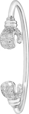 Produktbild von Edler 925 Sterling Silber Baby - Armreif mit Zirkonia - 2mm, 6 Gramm; TRS21834