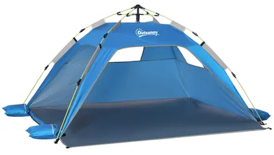 Zdjęcie produktu dla Namiot plażowy typu pop-up Outsunny dla 1–2 osób z osłoną przeciwsłoneczną