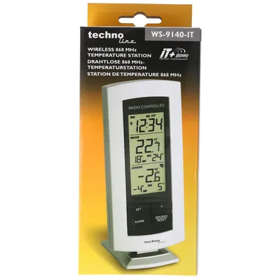 Obrázek produktu pro Technoline WS 9140-IT - Schwarz - Silber - Innen-Thermometer - Außen-Thermometer - Thermometer - Thermometer - -9,9 - 37,8 °C - -39,9 - 59,9 °C