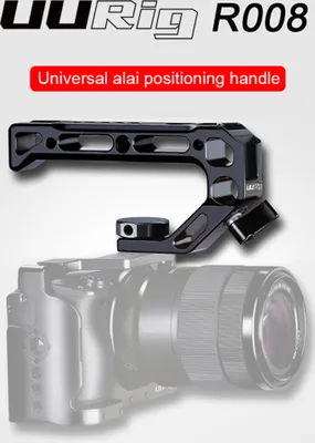 Produktbild von UURig R008 Universal-Kamerahandgriff mit Kaltschuhbefestigung 15 mm Stangenklemme 3/8 Zoll Schraubensicherung Passend fuer ARRI Standard-Aufnahmebohrung fuer Mikrofonbeleuchtungsmonitor fuer Kamera-Rig-Kaefig