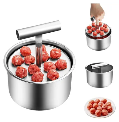 Produktbild von Fleischbällchen Maker,Kitchen Meatball Maker,Edelstahl,12 Fleischbällchen auf einmal,für Küche Esszimmer,14*8.5cm