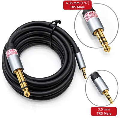 Produktbild von Adapter kabel 3,5mm auf 6,3mm Klinkenkabel 2m für Verstärker Mischpult Lautsprecher Kopfhörer