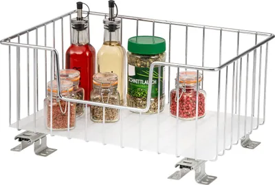Produktbild von bremermann Korbauszug für Oberschränke 40 cm Breite mit Einlegeboden, Chrom