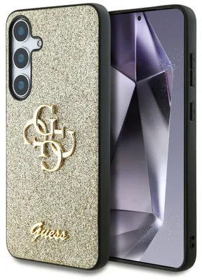Immagine prodotto di Custodia Guess fissa Glitter Big 4G Metal Logo Do Samsung Galaxy S25 Złoty